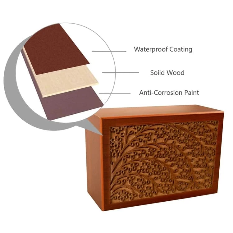 Medium Dark Reddish Brown Rosedwood Cremation Urn