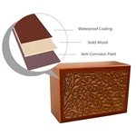 Medium Dark Reddish Brown Rosedwood Cremation Urn