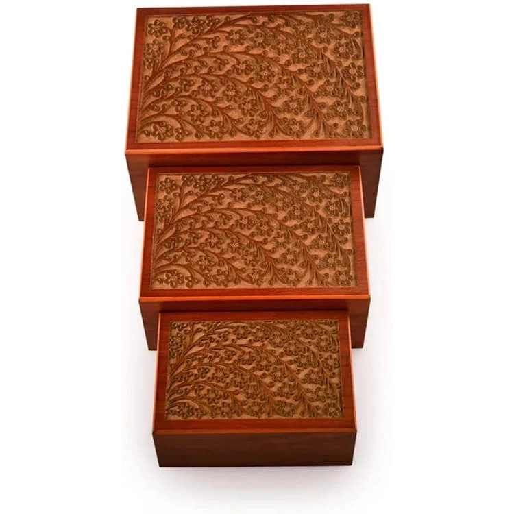 Medium Dark Reddish Brown Rosedwood Cremation Urn