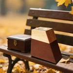 Our Life Companion Pet Wooden Urn with Small Potted Plant compartmemt
