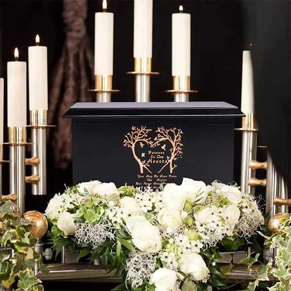 Wood Cremation for Adults Tree of Life and Bird