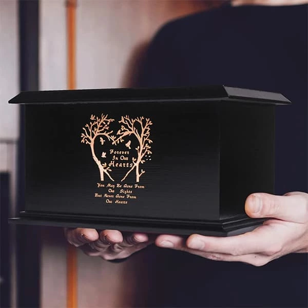 Wood Cremation for Adults Tree of Life and Bird