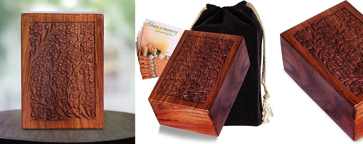 Cremation Wood Urn for Human Ashes