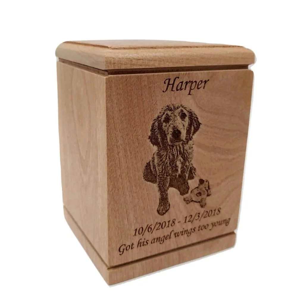 Solide Cremation Wooden Urn for Dog Ashes