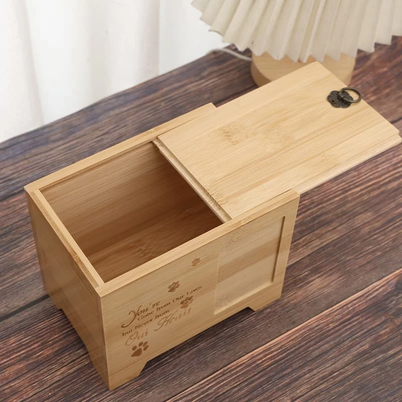 Chinese Bamboo Pet  Cremation Urn