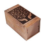 Carving Wing Pattern Wooden Cremation Urns for Human Ashes