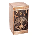 Carving Wing Pattern Wooden Cremation Urns for Human Ashes