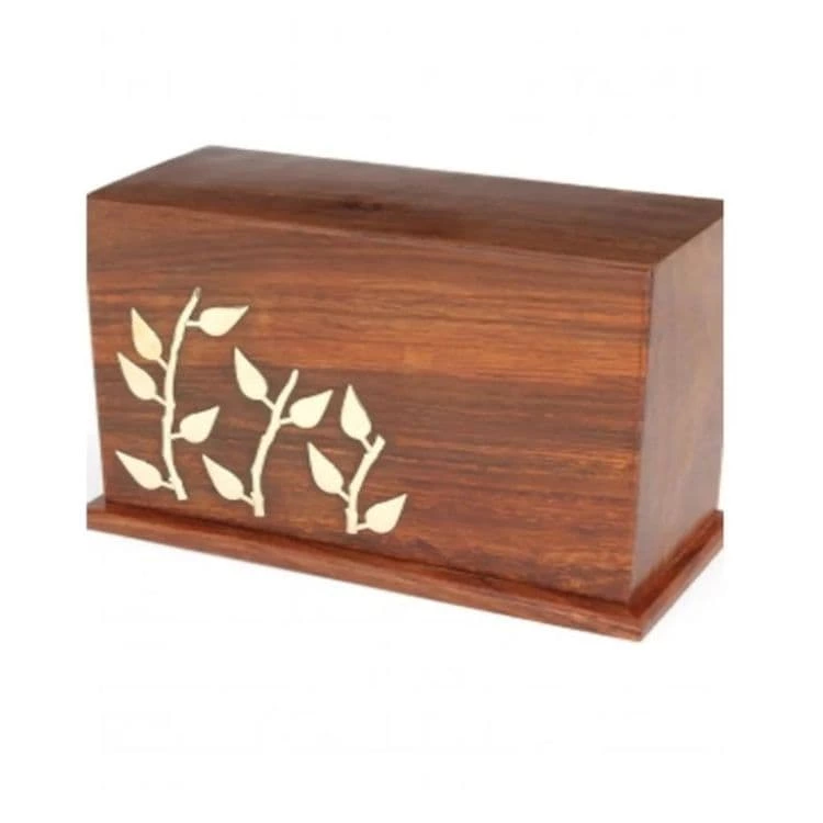 Green Tree Pattern Handmade Wood Cremation Urns