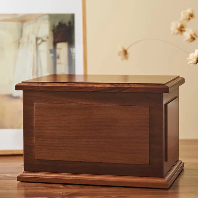 Walnut Wooden Urn Box for Human Ashes