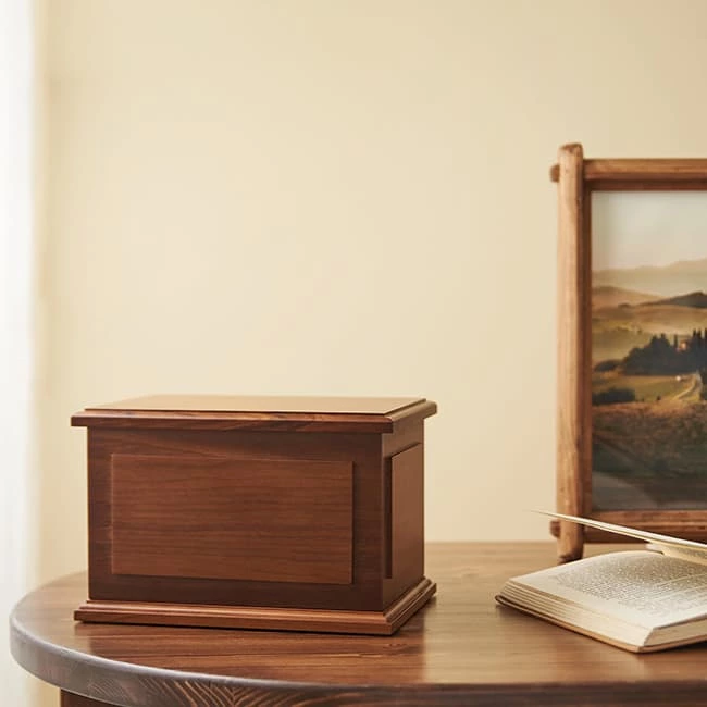 Walnut Wooden Urn Box for Human Ashes