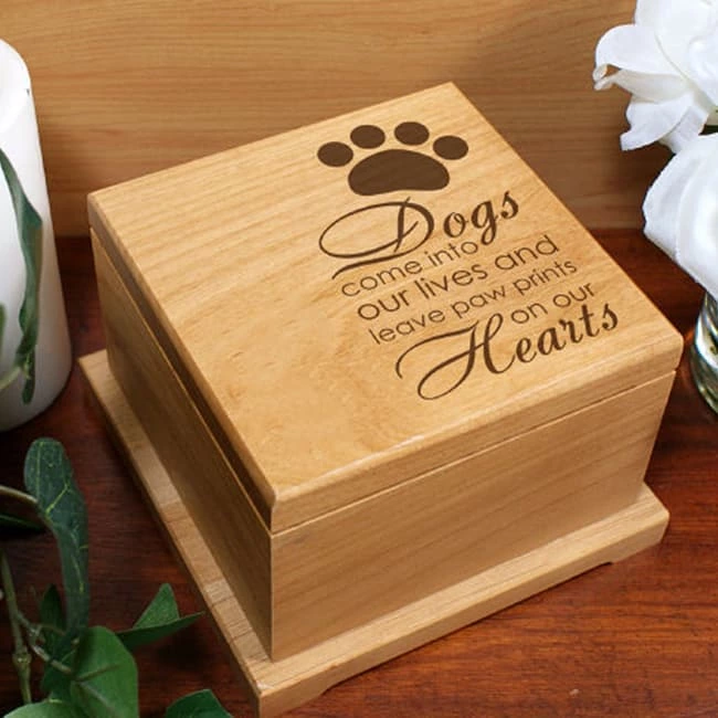 Pet Urns for Ashes Top of Urn Paw and Head