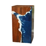 Epoxy Resin Paint Seaside Scene Rosewood Keepsake Cremation Box