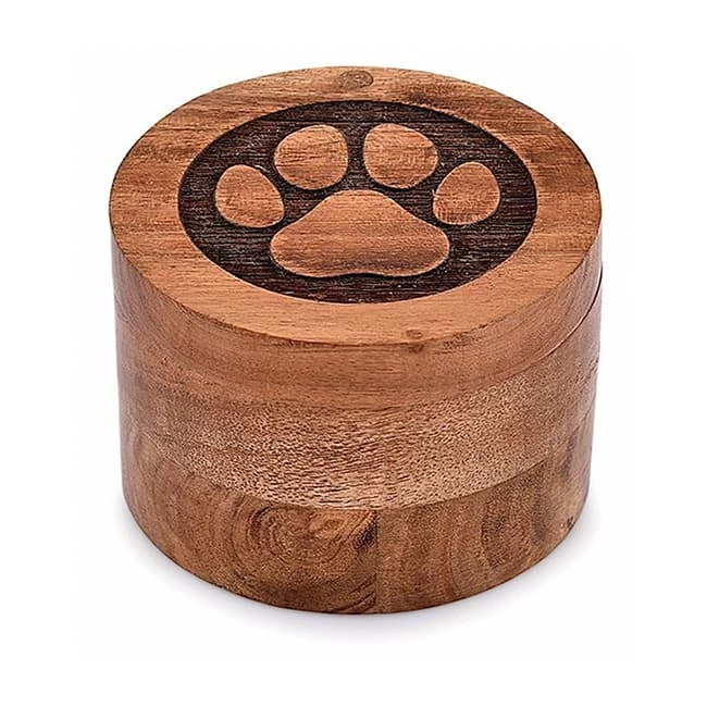 Engrave Diffent Patten Small Cylindrical Wooden Urns for Ashes