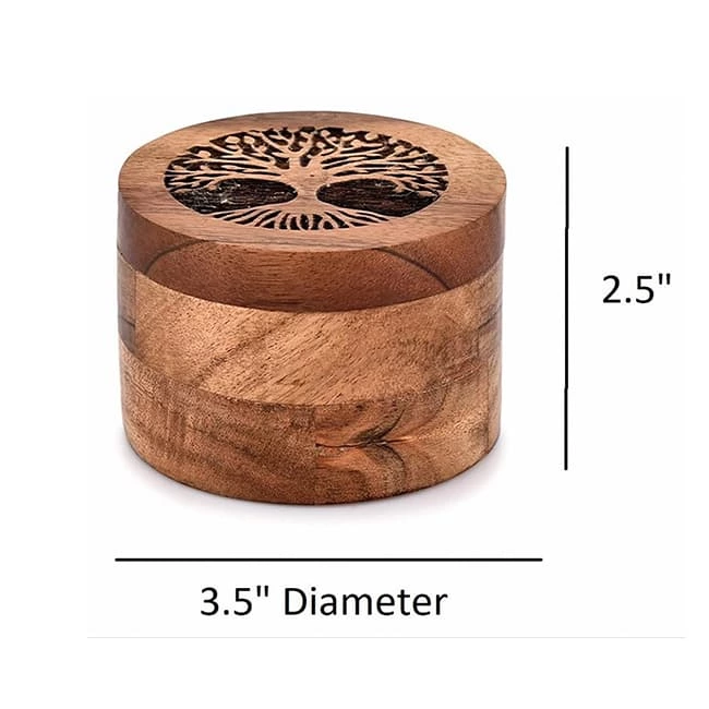 Engrave Diffent Patten Small Cylindrical Wooden Urns for Ashes