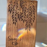 Vividly Pattern Walnut Cremation Pet Urn