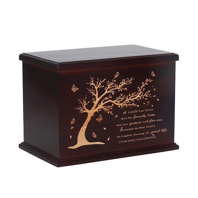 Tree of Life Pattern Wooden Cremation Boxes for Humans