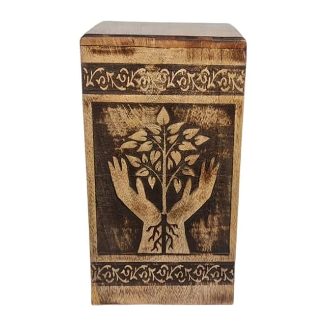 Tree of Life Pattern Wooden Cremation Boxes for Humans