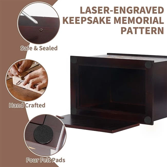 Tree of Life Pattern Wooden Cremation Boxes for Humans