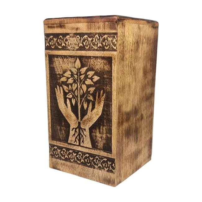 Tree of Life Pattern Wooden Cremation Boxes for Humans