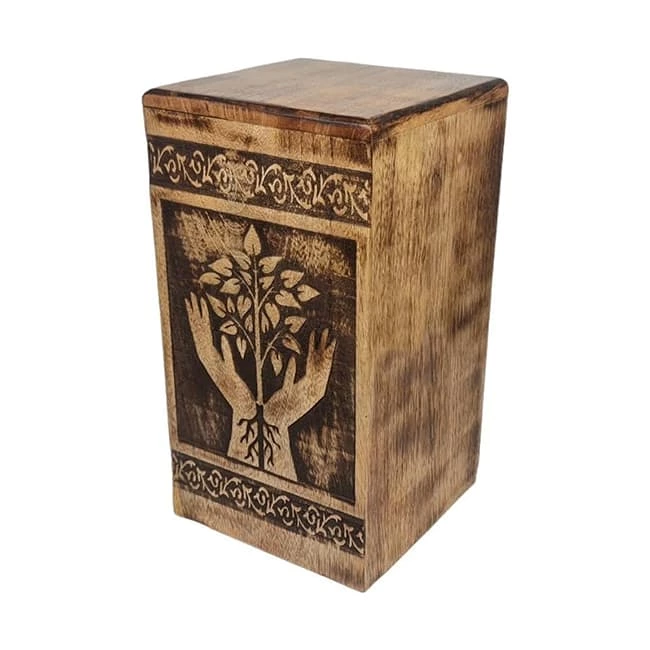 Tree of Life Pattern Wooden Cremation Boxes for Humans