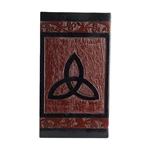 Solid Mango Wooden Dog Urns for Ashes Trinity Knot Pattern