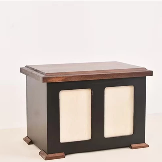 Double Frame Design Wooden Urn for Dog Ashes