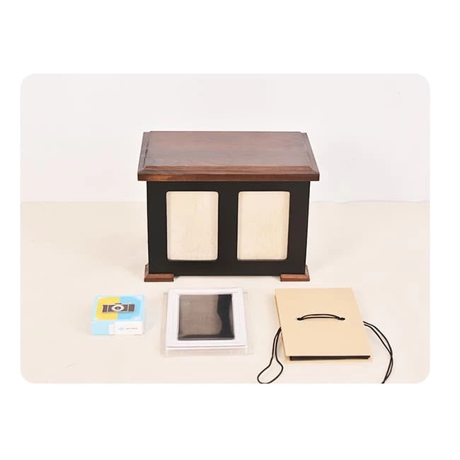 Double Frame Design Wooden Urn for Dog Ashes