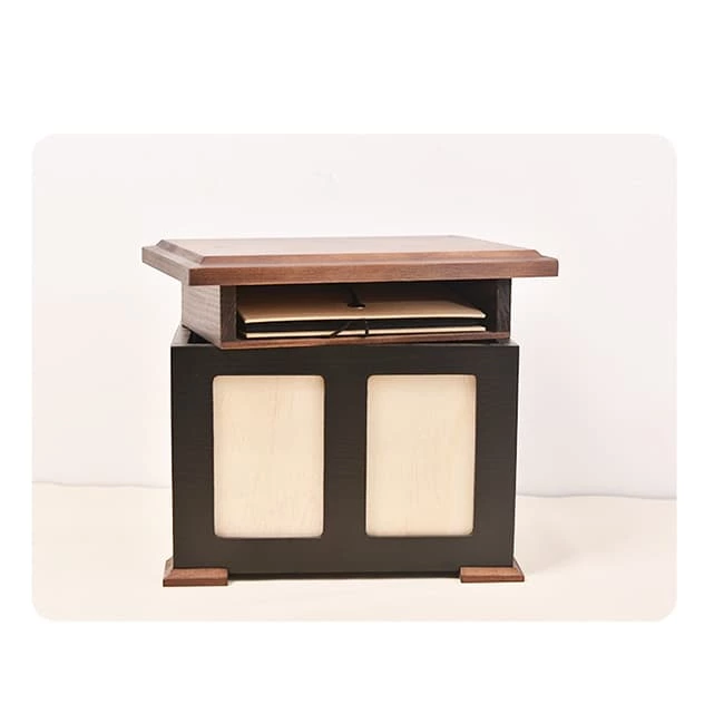 Double Frame Design Wooden Urn for Dog Ashes