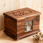 Lovely Engraving Cat Cremation Urn for Ashes