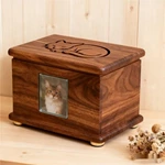 Lovely Engraving Cat Cremation Urn for Ashes