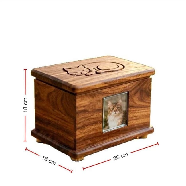 Lovely Engraving Cat Cremation Urn for Ashes