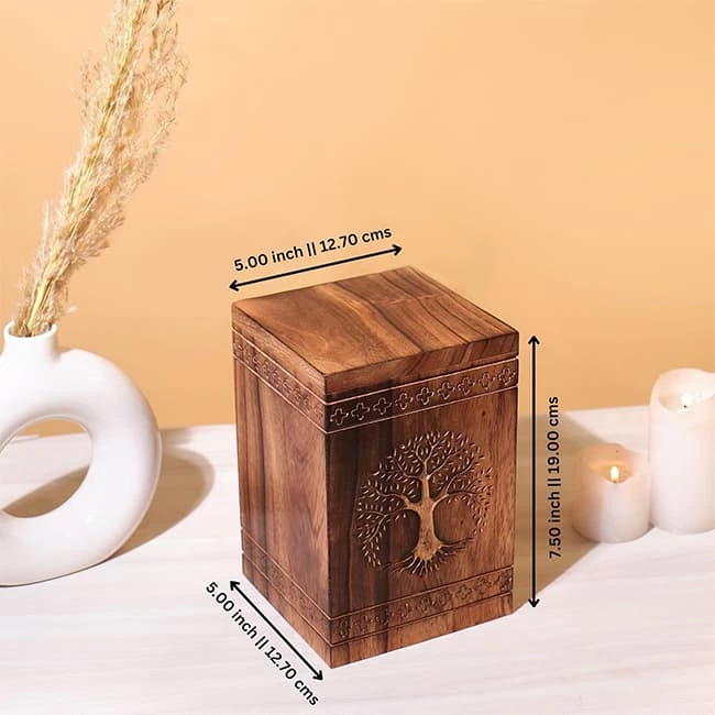 Engraving Life of Tree Pattern Funeral Cremation Urn for Ashes