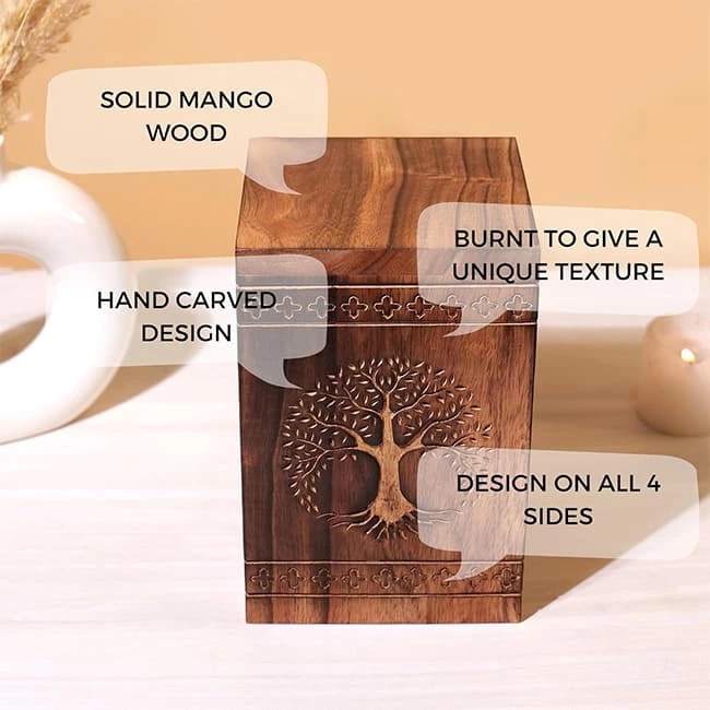 Engraving Life of Tree Pattern Funeral Cremation Urn for Ashes