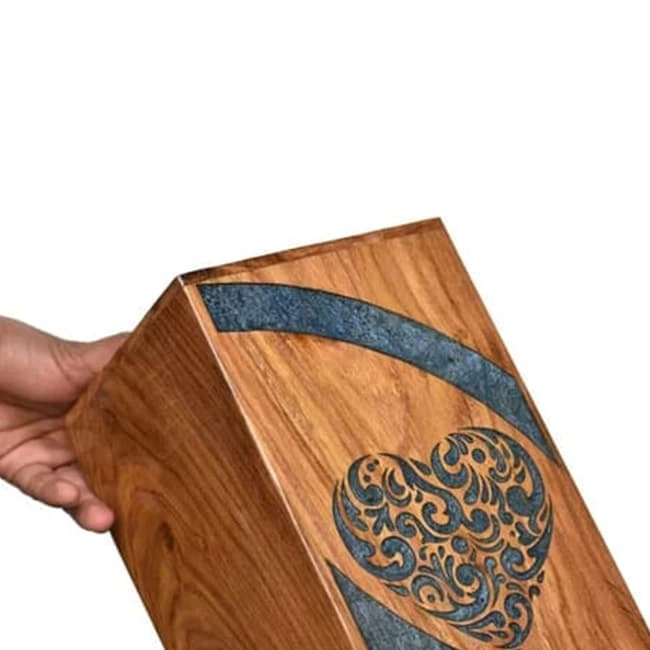 Funeral Cremation Wooden Urns Laser Cut Engraving Pattern