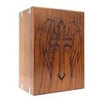 Handmade Wood Cremation Urns Cross with Angel Wings Pattern