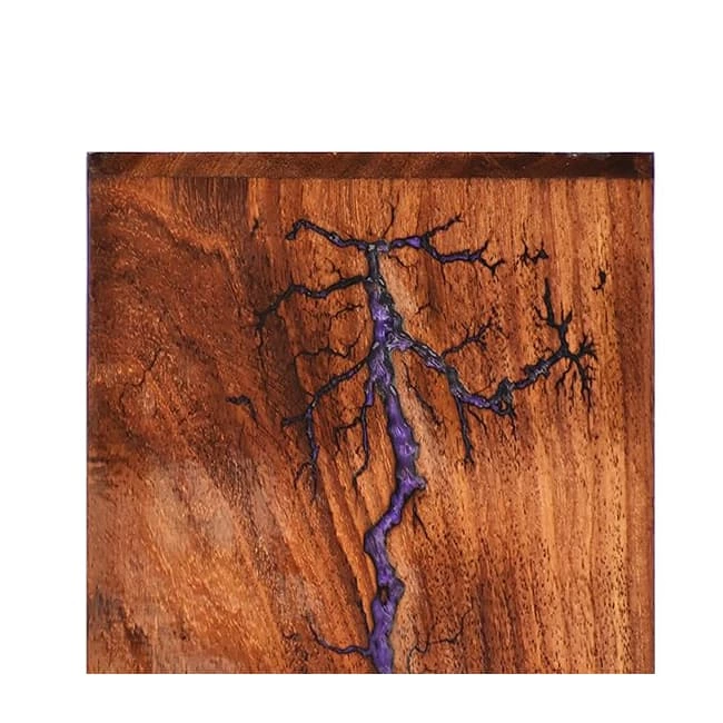 Handmade Blue Resin Inlay Pattern Wooden Urns for Ashes