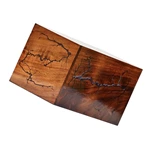 Handmade Blue Resin Inlay Pattern Wooden Urns for Ashes