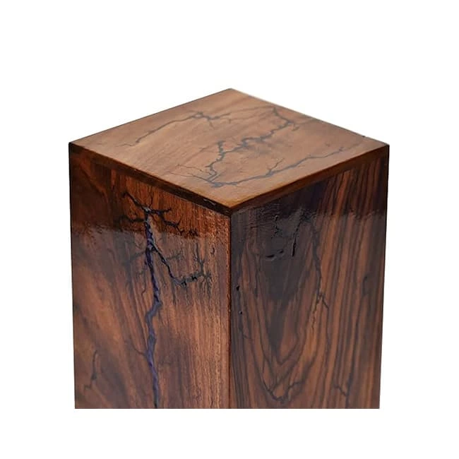 Handmade Blue Resin Inlay Pattern Wooden Urns for Ashes