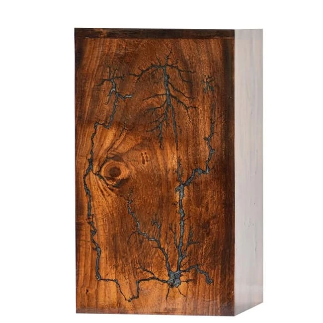 Thunderstorm lightning Pattern Handmade Wooden Urns