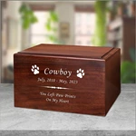 Pure Color and Pet Paw Pattern Handcraft Wooden Urns