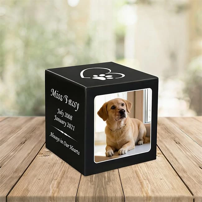 Art Word Heart MDF Pet Cremation Urns