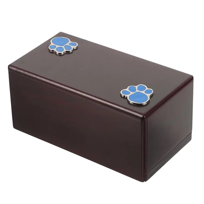 Pet Urns for Ashes with Silver Color Paw Metal Pads