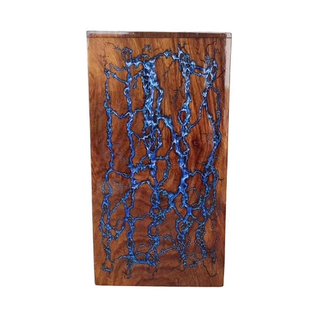 Thunderstorm Lighting Pattern Decoration Handmade Wood Cremation Urns