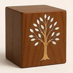 Mahogany Urn with Mother of Pearl Pattern for Human or Pets