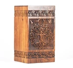 Engravings Pattern Wooden Cremation Urn for Human or Pets