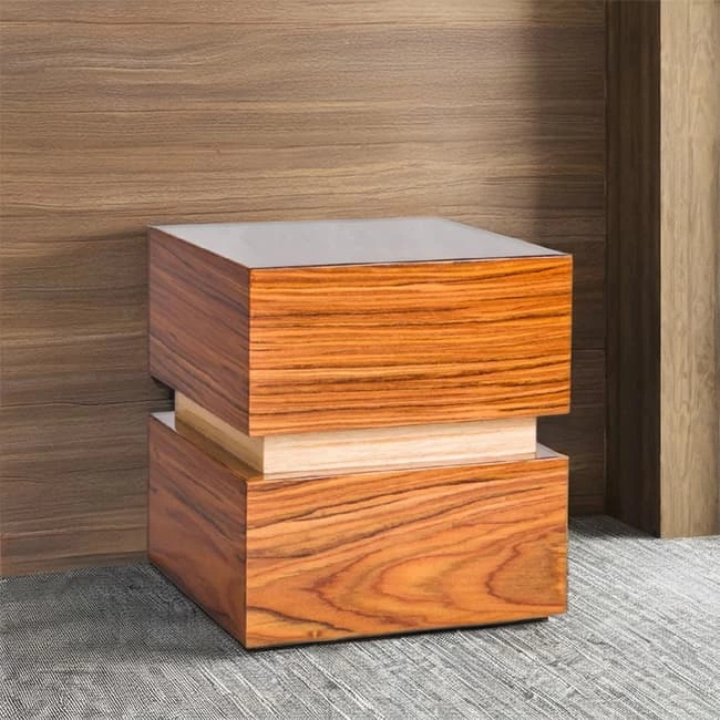 Wooden Cremation Urn for Human or Pet Ashes Handcrafted Cube Design