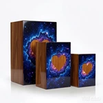 Handmade Wooden Heart Pattern Cremation Urn