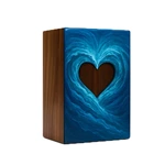 Handmade Wooden Heart Pattern Cremation Urn