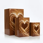 Handmade Wooden Heart Pattern Cremation Urn