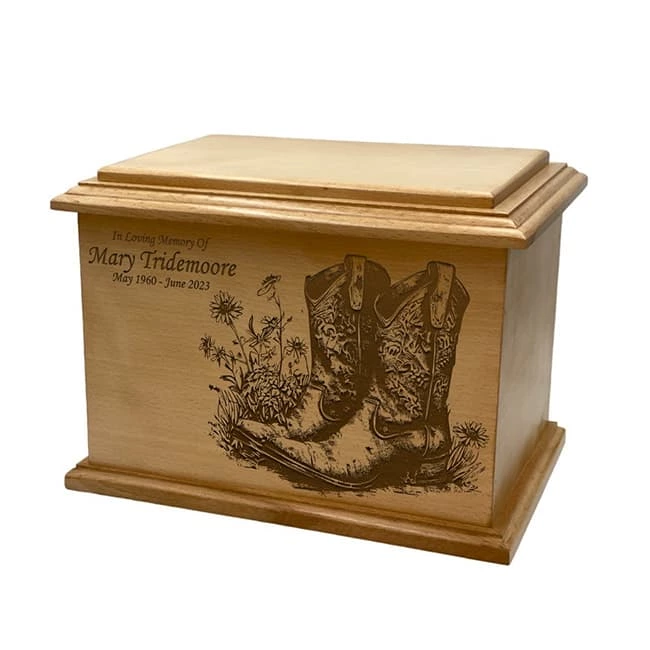 Cowboy Boots Cremation Urn for Adult ashes